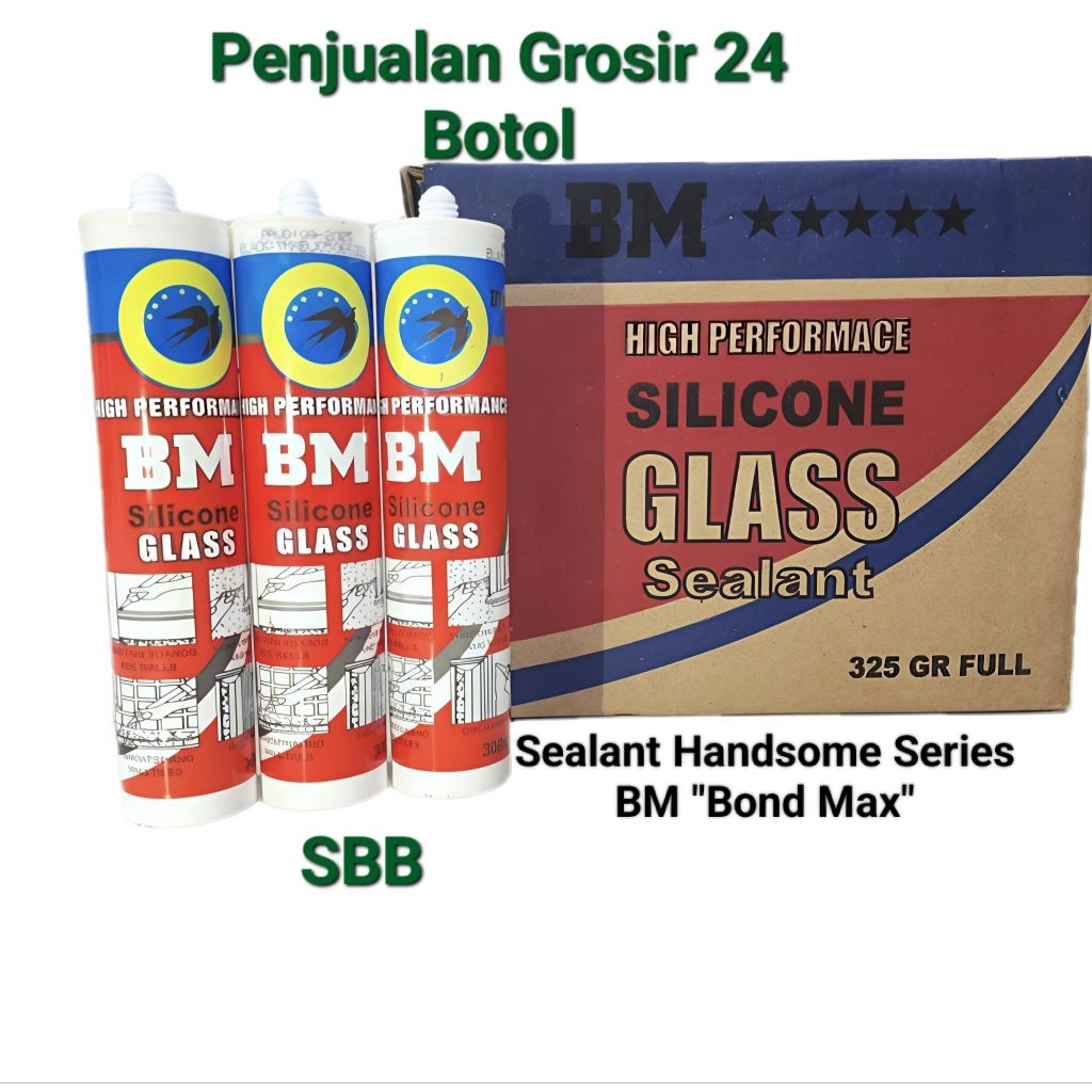 LEM KACA BOTOL HANDSOME BM / SILICONE SEALANT ASAM HANDSOME BOND MAX / LEM SEALANT BOTOL HANDSOME / 