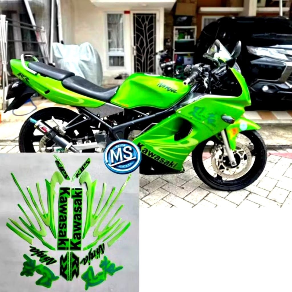 Stiker Striping Lis Body Motor Ninja RR Old 2011 Hijau