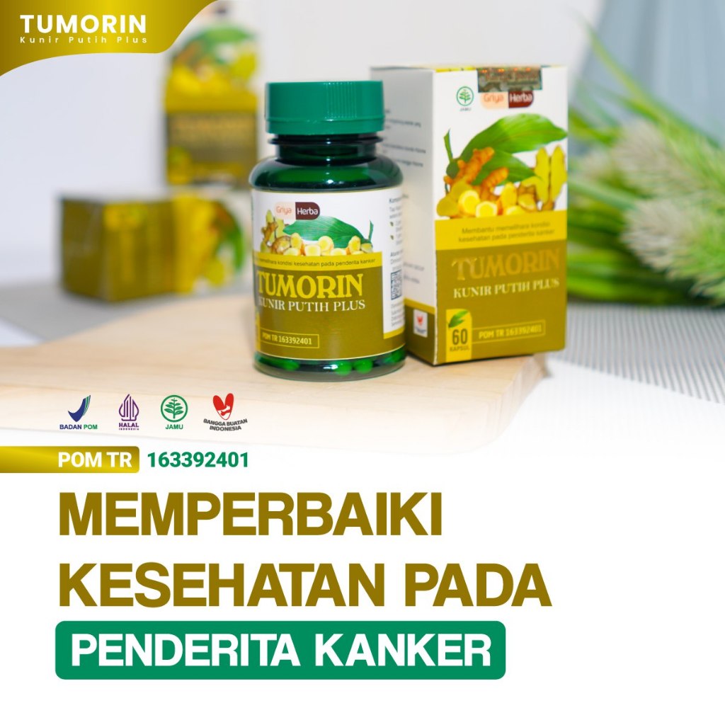 Herbal Tumorin Kunir Putih Plus untuk Kanker dan Gejalanya  60 Kapsul Original BPOM Kunir Kunyit Put