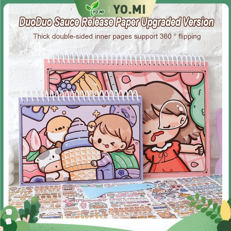 Buku Sticker Kosong Reusable - Buku Koleksi Stiker Aesthetic Kawaii Lucu | Bisa Dipakai Berulang & T