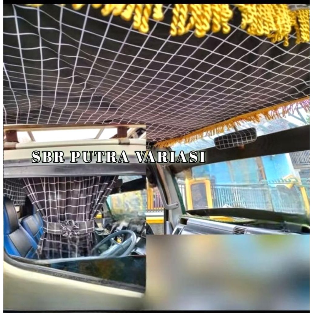 kain plapon atap kabin mobil satu set gorden mobil kaca samping kanan kiri / Tirai mobil pickup truk