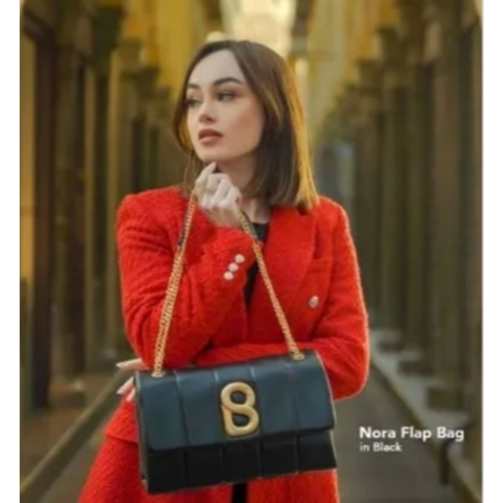 PL NORA FLAP BAG BLACK BUTTONSCARVE