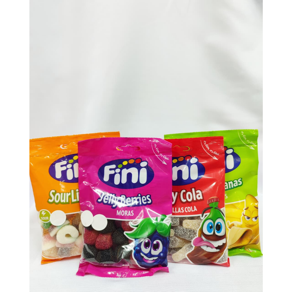 

Fini Permen Fini Jelly Mixed 90g - Rasa Beragam Sour Berries Moras dan Cola Nikmat Kembang Gula Lunak Jeli Berbentuk Buah Beri & Botol Cola