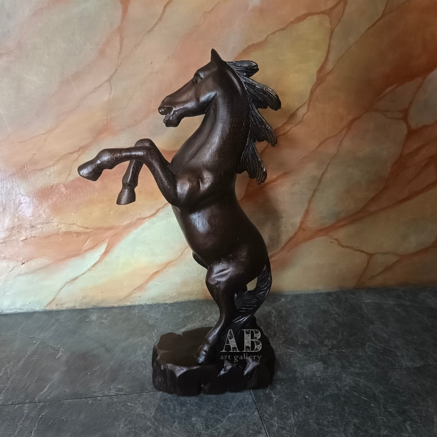 Patung Kuda Ukiran Kayu Jati Antik Patung Shio Kuda Patung Fengshui