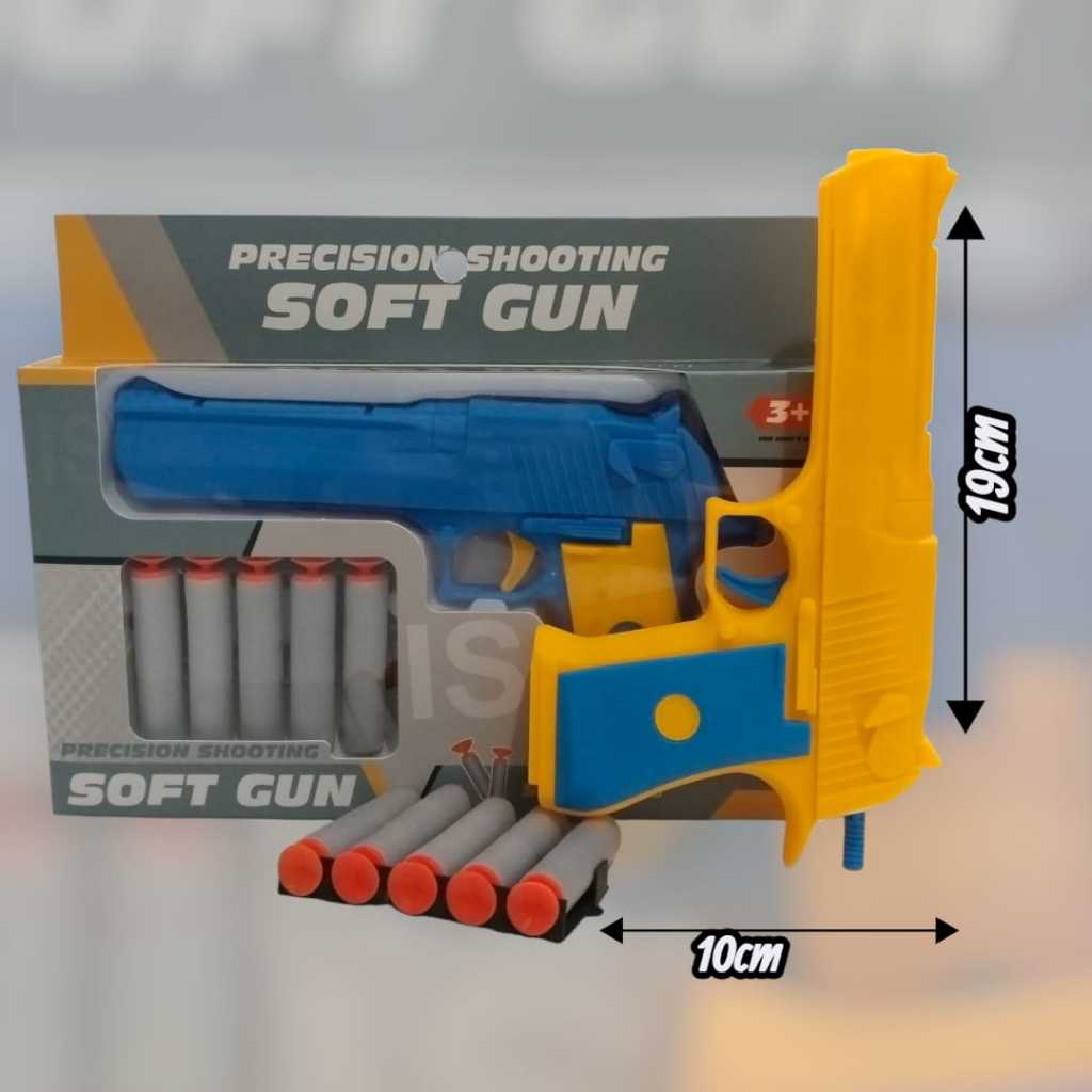 Mainan Anak Laki Laki Pistol / Mainan Pistolgun Softgun Busa Blaster Pull & Go Kokang Aman (003-A6)