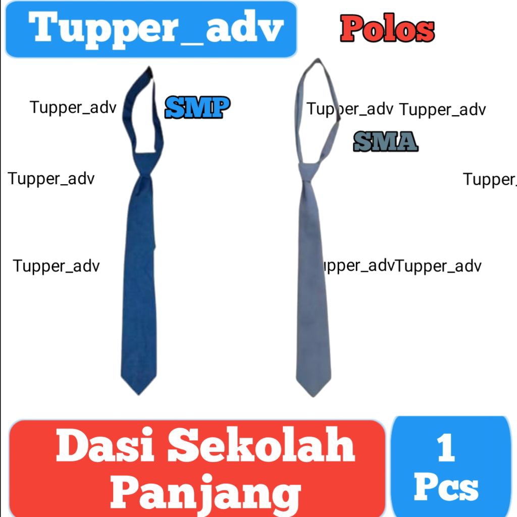 Dasi SMP SMA Polos Panjang Perekat / Dasi SMP Polos Panjang / Dasi SMA Polos Panjang