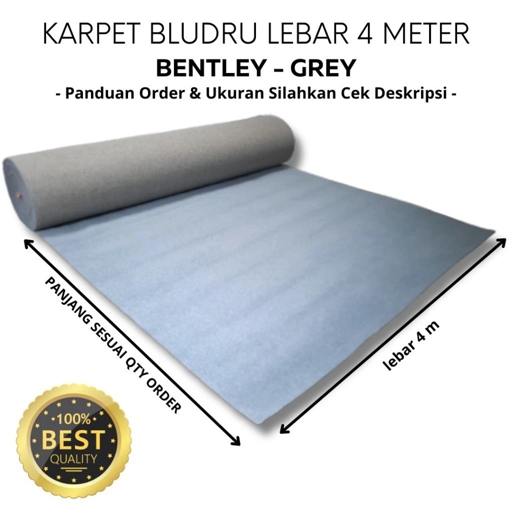 KARPET BENTLEY Karpet Non Woven Tebal [METERAN] 3m x 4m , Lebar 4 Meter - ALL COLOUR