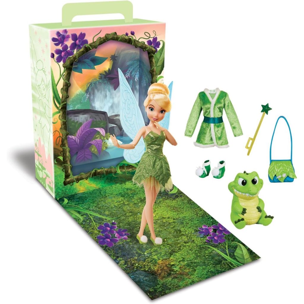 Boneka Cerita Putri Resmi Disney Store - Tinker Bell dari Peter Pan, 11 Inci, Termasuk Area Mewarnai