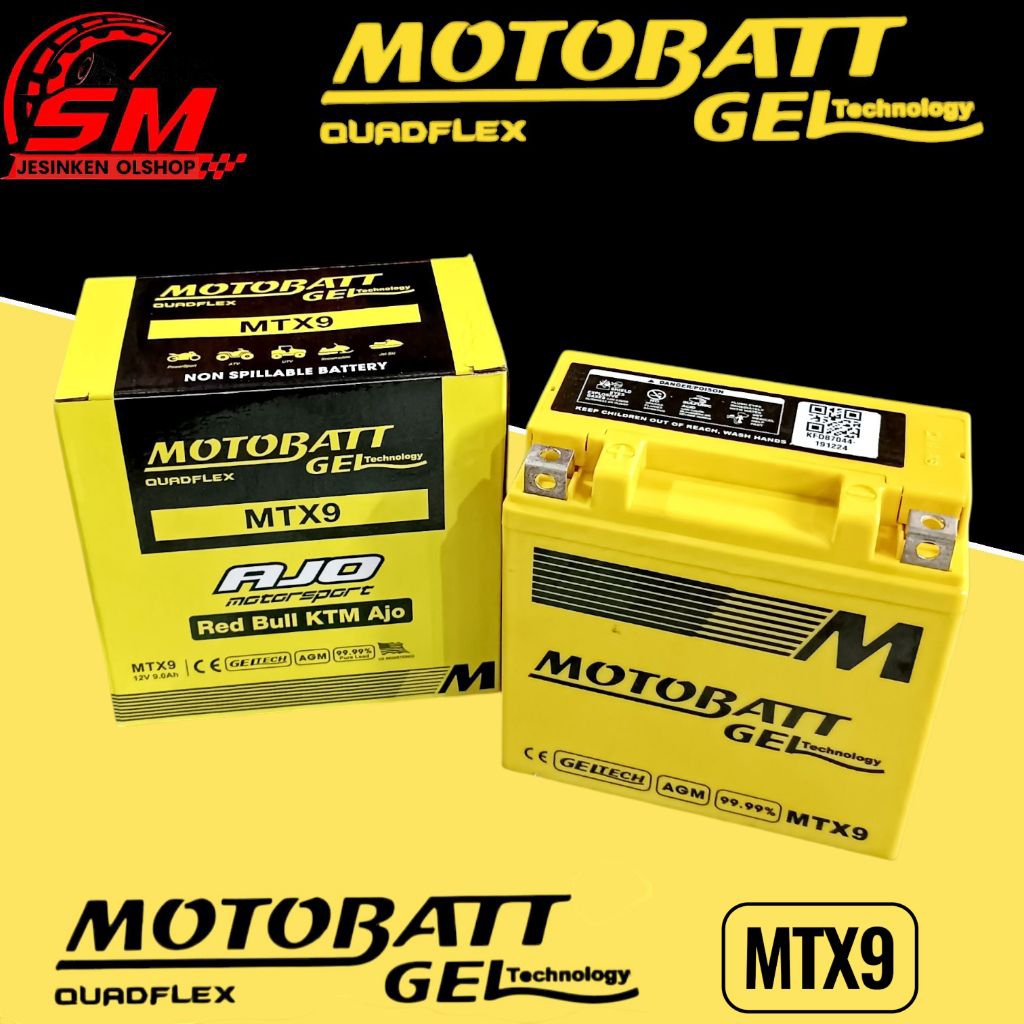 Aki Kering MTX9, 12V.9AH, Bajaj Pulsar 180,200,220,Thunder125, TVS Apache Original
