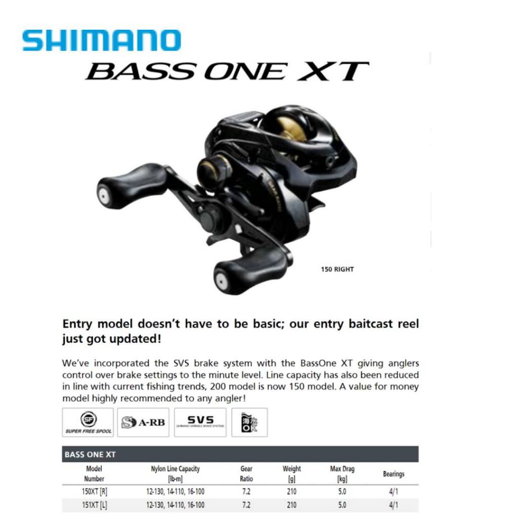 Reel BC Shimano Bass One XT 150/151 XT | Baitcasting Reel 7.2:1