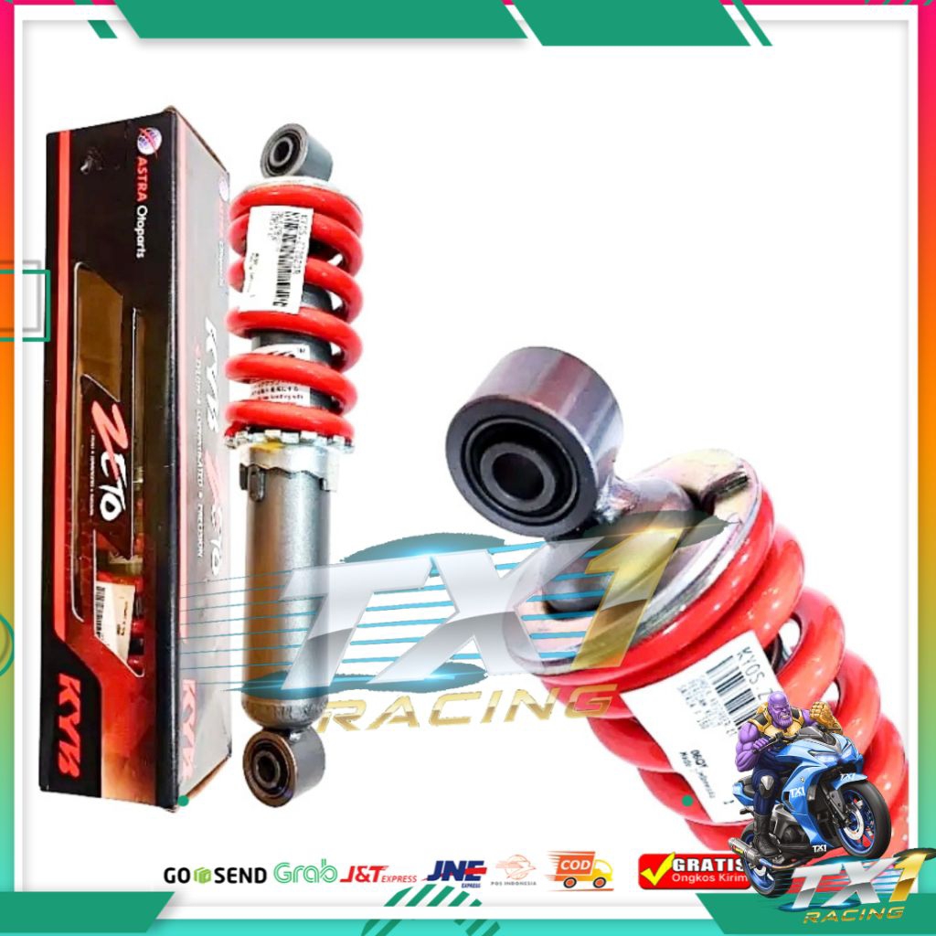 Mono shock KYB Zeto empuk Satria FU 285mm merah saja