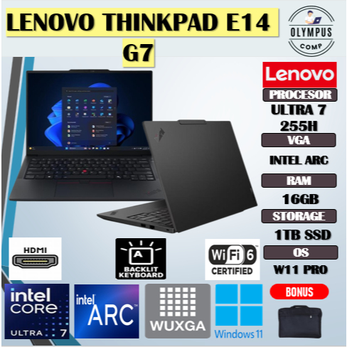 LENOVO THINKPAD E14 G7 ULTRA 7 255H 16GB 1TB 14.0WUXGA W11PRO