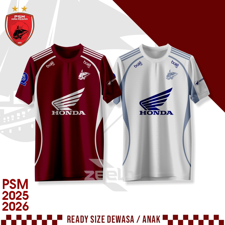 PSM Makasar Jersey PSM Terbaru 2025 / 2026 Custom Nama & Nomor Ukuran Dewasa & Anak