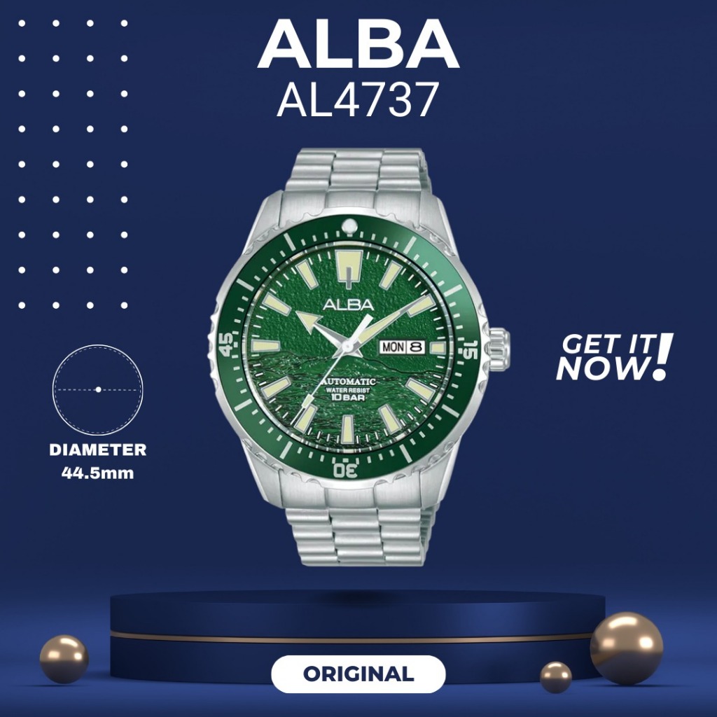 ALBA AL4737 PRIA AUTOMATIC ORIGINAL JAM TANGAN COWOK ARLOJI COWOK FASHION