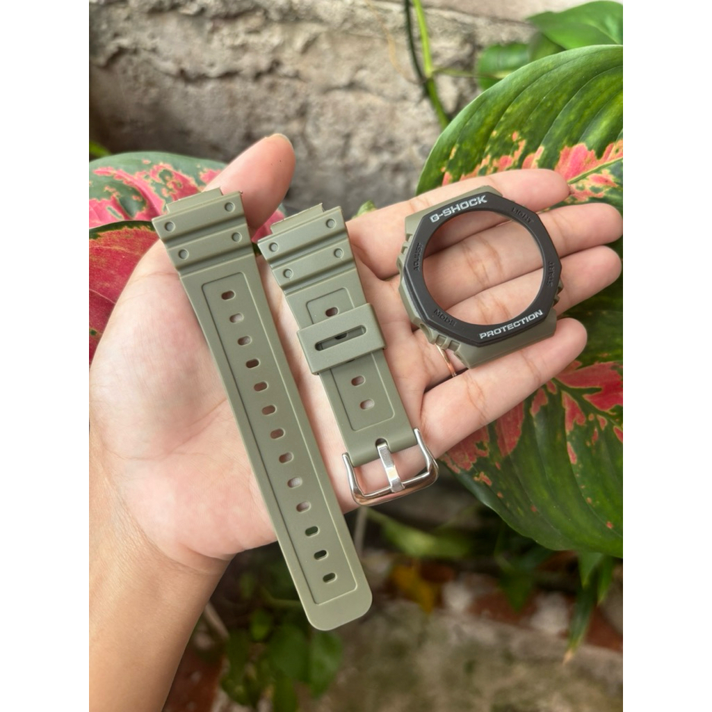 BnB Gshock GA 2100 SOLID DOFF ARMY BLACK