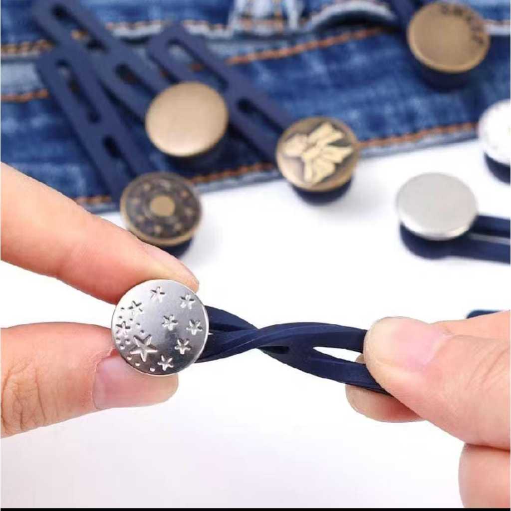 GROSIR AF Kancing Celana Jeans 2 lubang Pembesar Celana Jeans Adjustable Metalic Jeans Double Extend
