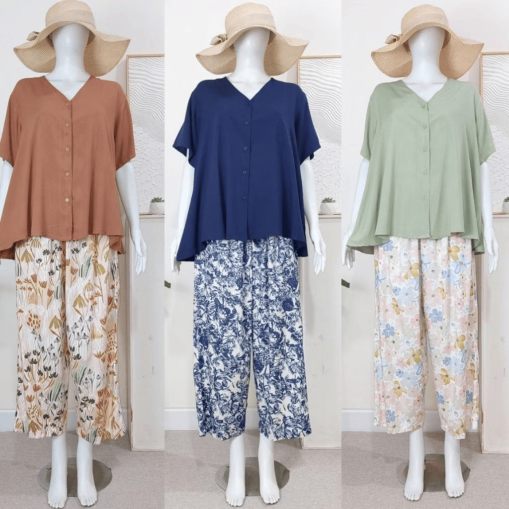 Set Vany Setelan JUMBO SIZE Celana LD 120 LD 130 LD 140 BuMiL Busui Friendly  Oriani OneSet Baju Tid