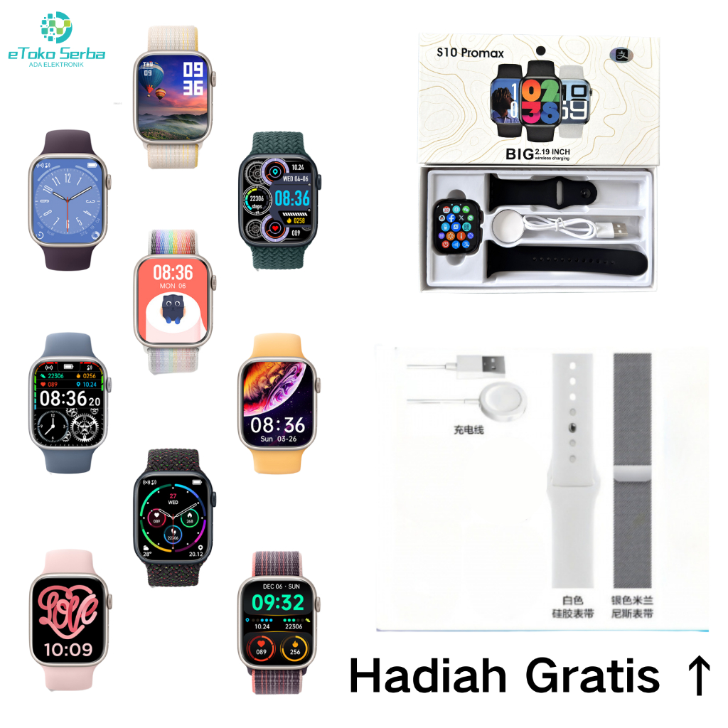 100% SmartWatch Asli S10 Pro Max Waterproof Bluetooth Call SmartWatch