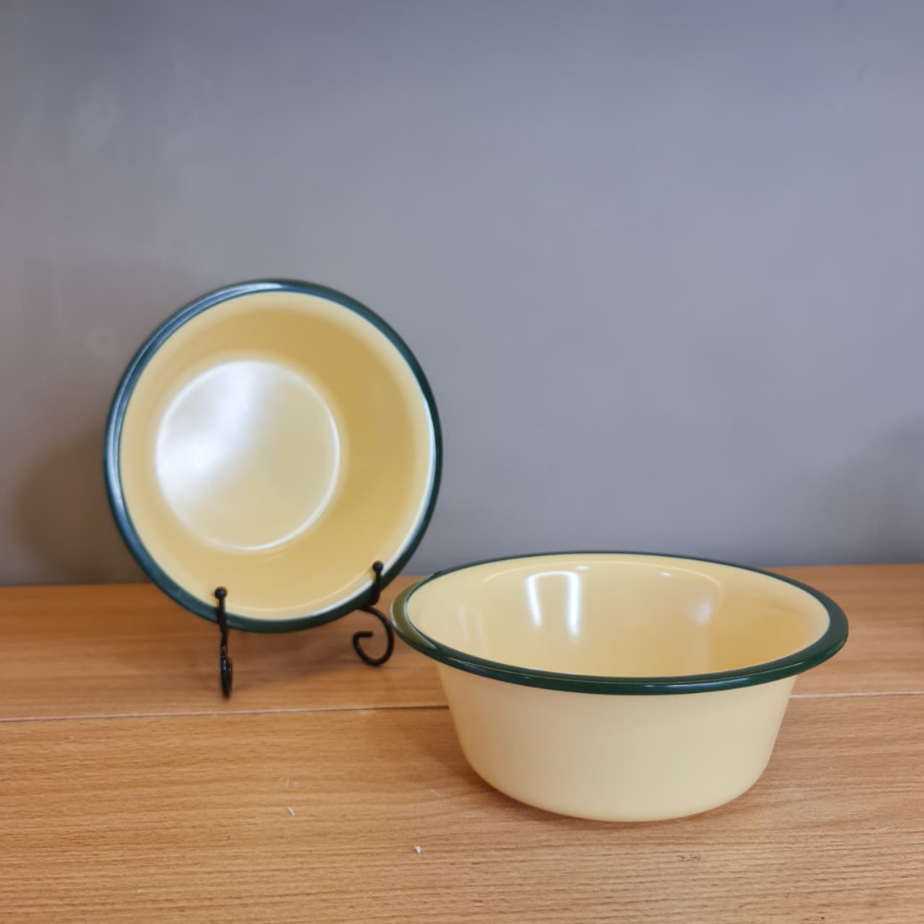 Harazakida Mangkok Makan Enamel Tegak Dalam 7,5 inch WE-75B7 Berkualitas & Food Grade Golden Dragon