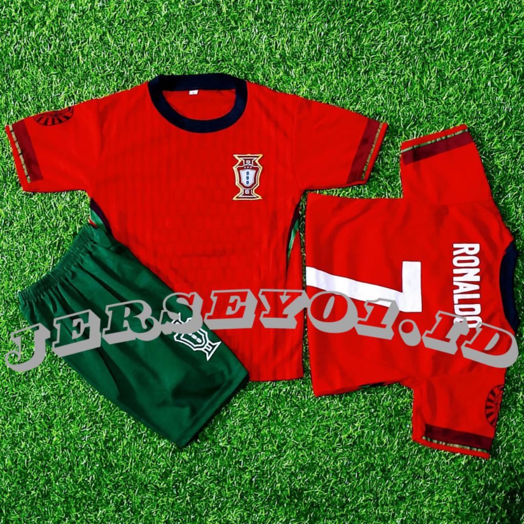 Setelan Jersey Bola Portugal Kaos Bola Negara Piala Dunia Setelan Anak Motif Baru PORTUGAL
