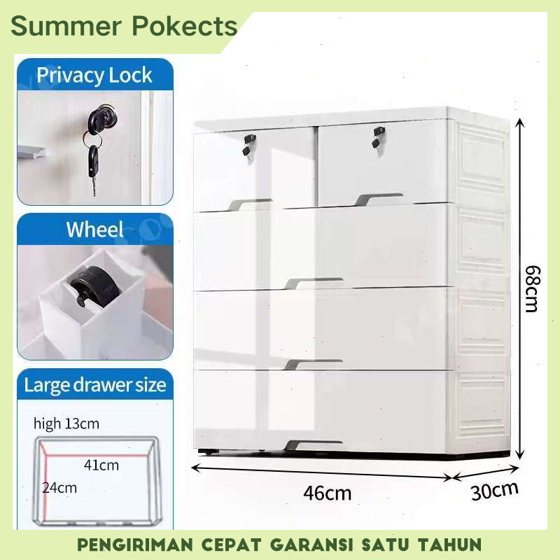 Lemari Plastik Susun Aesthetic Putih 3-7 Susun Lemari Plastik Estetik