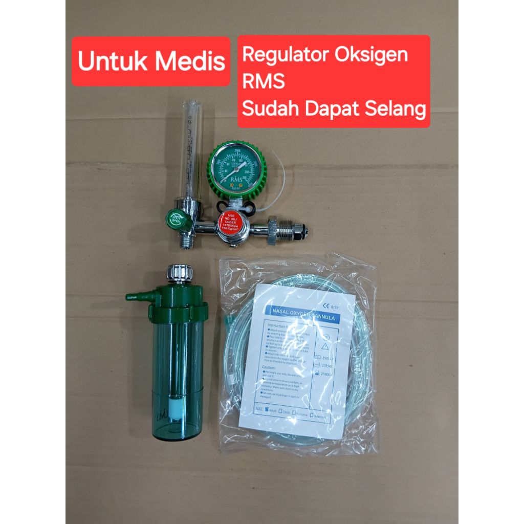 Regulator Oksigen RMS Untuk Medis Cocok Untuk Semua Ukuran Tabung Oksigen