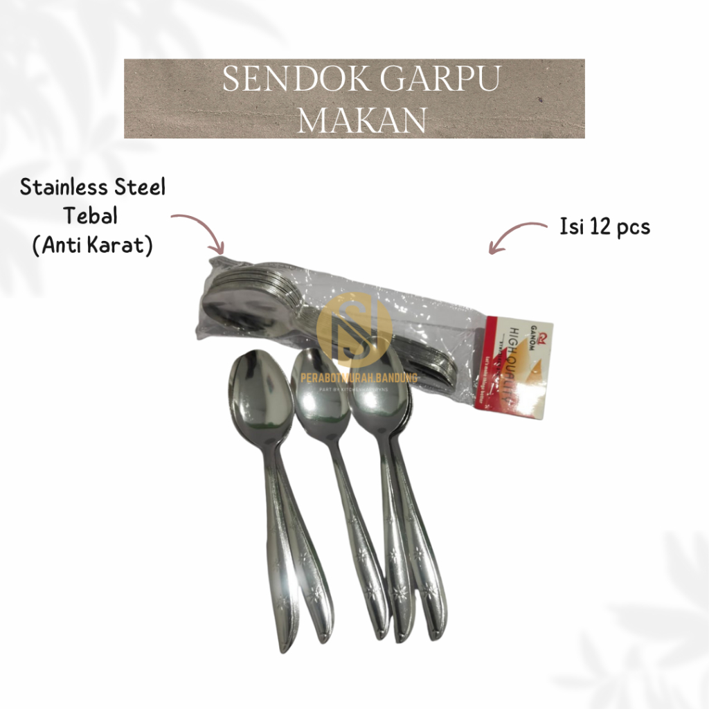 Sendok makan tebal premium 12pc/Sendok makan tebal 12pc stainless steel premium