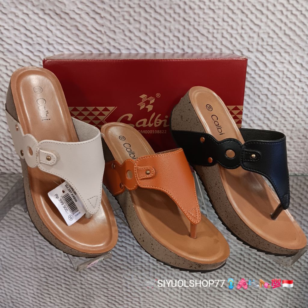 [Bisa COD/100% Original/art DJ.297] CALBI Wedges Wanita/Sandal Casual Wanita/Sandal Slop/Sandal Jepi