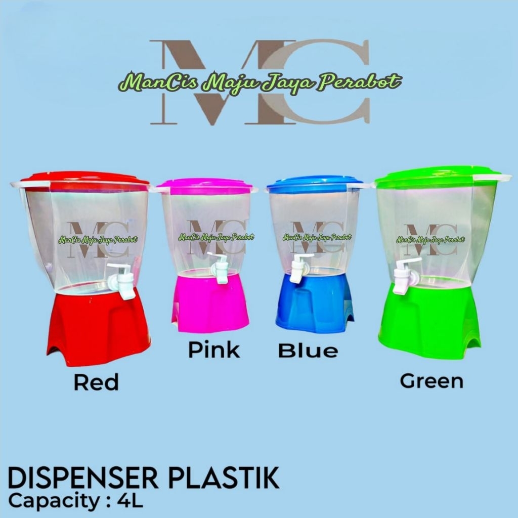 Dispenser air minum kran MPW 4 liter tempat air minum plastik