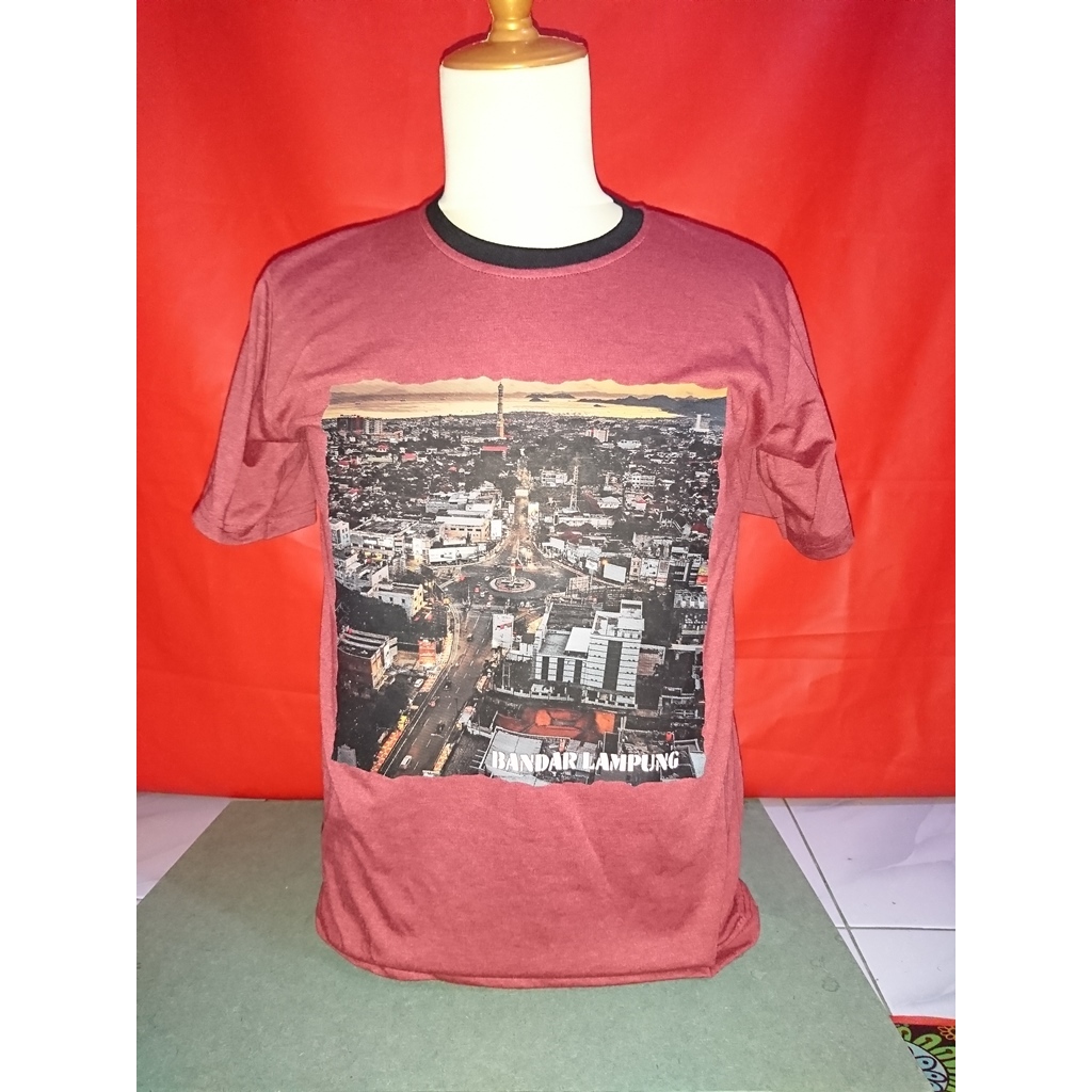 Kaos Sablon DTF Motif Bandar Lampung City View