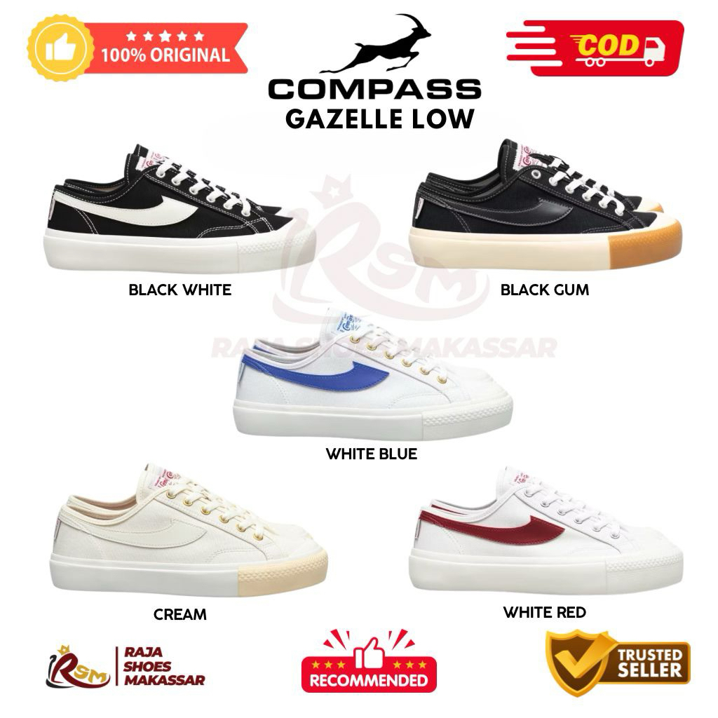 (ORIGINAL-COD) Compass Gazelle Low - Sepatu Compass