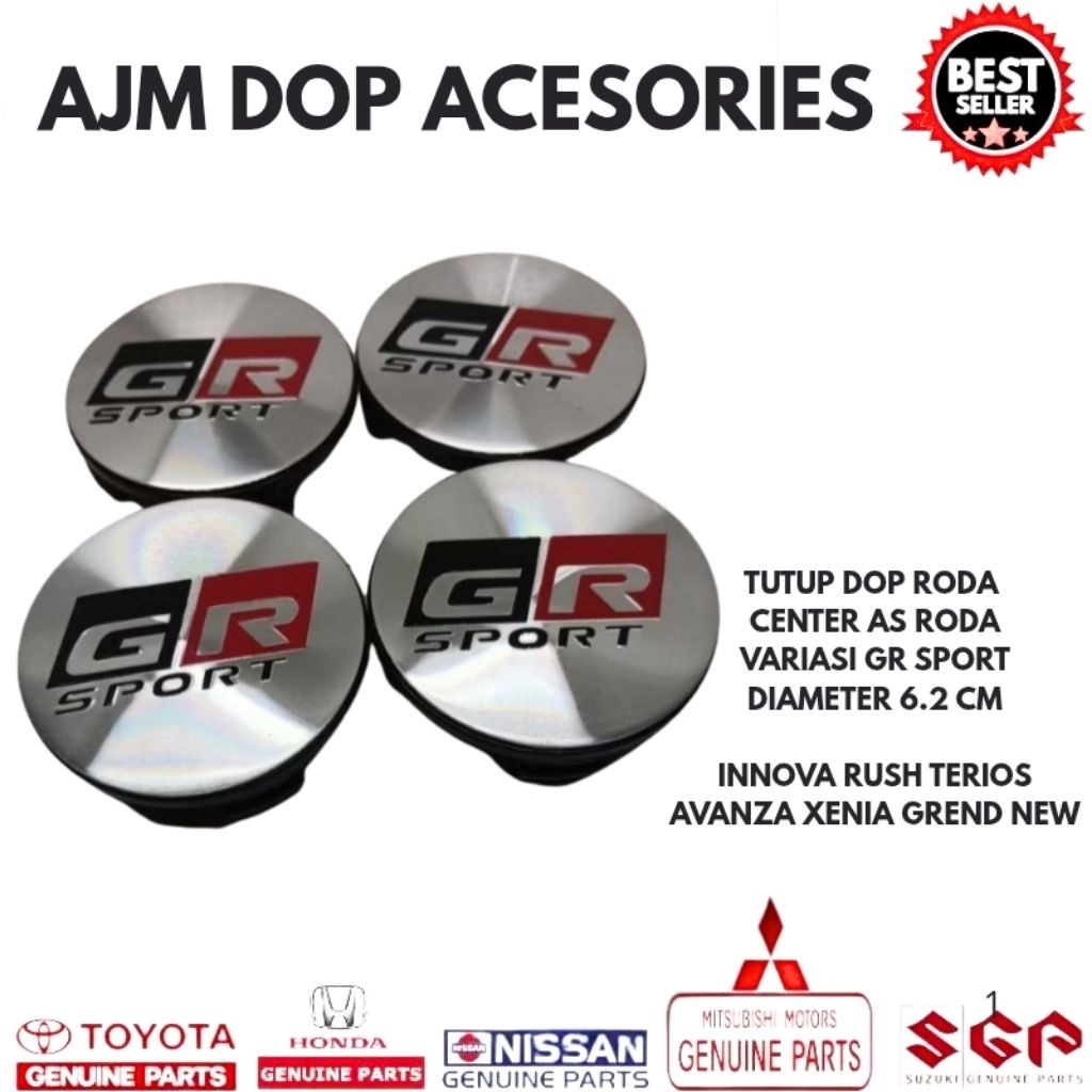dop velg tutup dop roda 4pcs logo GR sport velg avanza xenia 2016-2021/innova reborn/rush terios 201