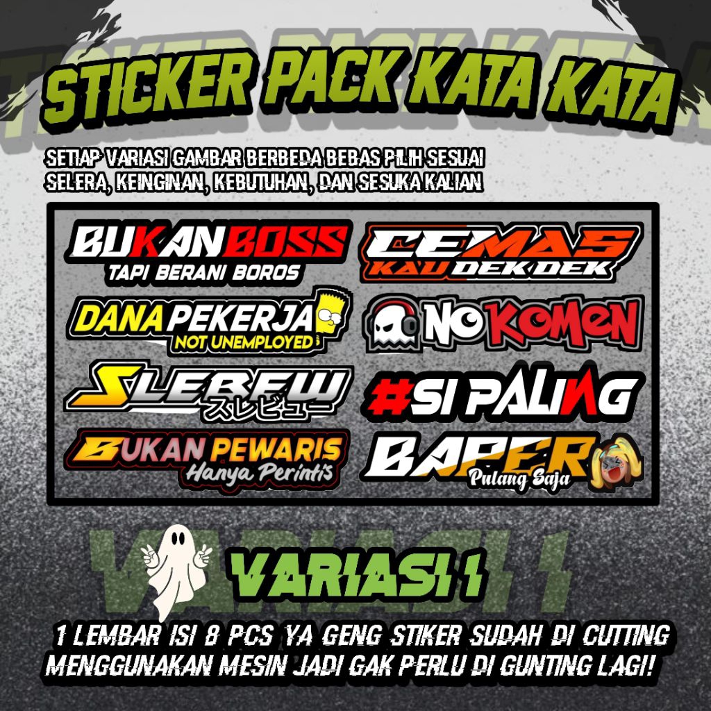 Sticker Kata Kata Viral / Sticker Racing / Sticker Motor / Sticker Aesthetic / Sticker Pack Lucu