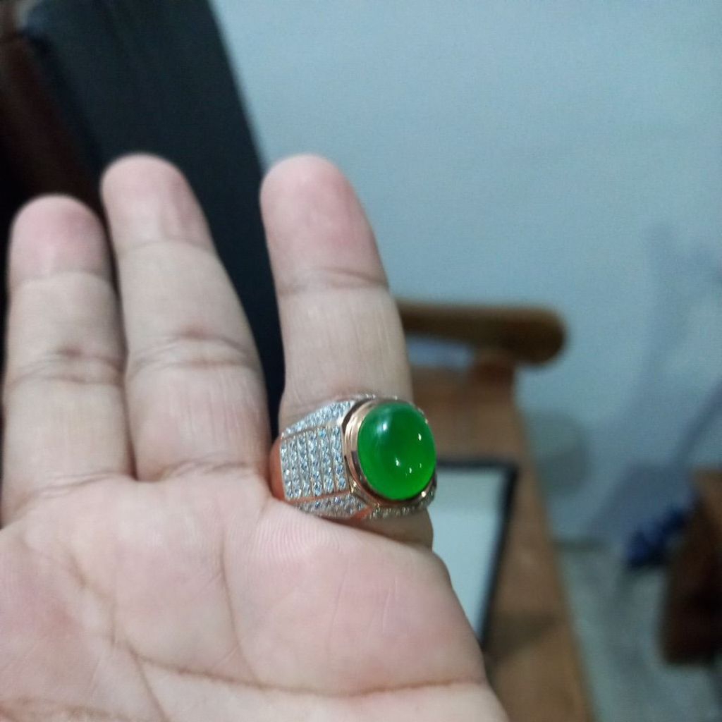Natural gIok Burma RING PERAK