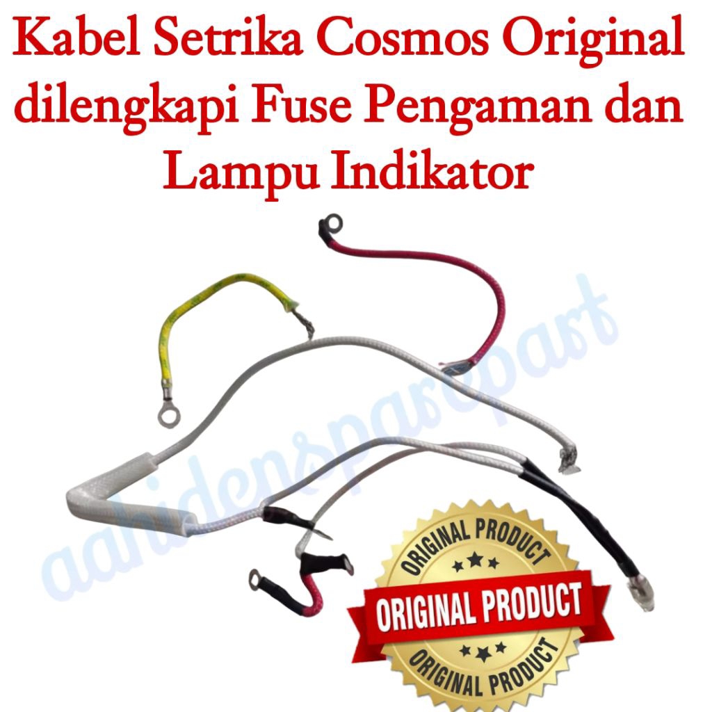 Kabel Setrika Cosmos Original dilengkapi Fuse Pengaman dan Lampu Indikator