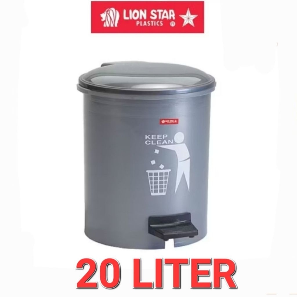 Lion star tempat sampah injak bulat 20 liter/hiro round step on dustbin 20 liter