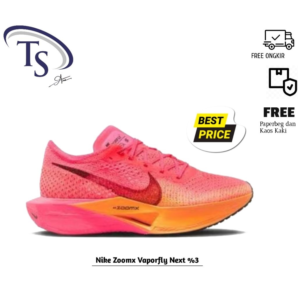 Running Shoes Unisex Nke Zoomx Vaporfly Next% 3 Hyper Laser Pink Original