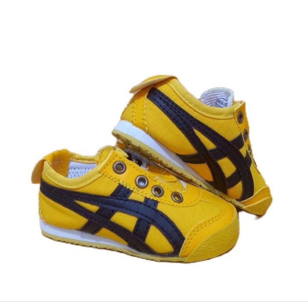 onitsuka tiger kids slip on yellow Black