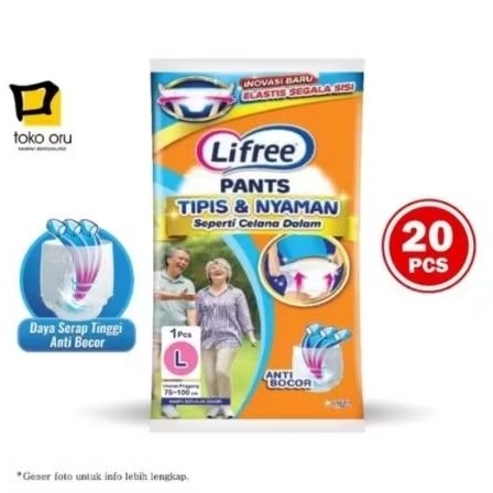 Lifree Pants / Celana Popok dewasa Ukuran L isi 20 PCS