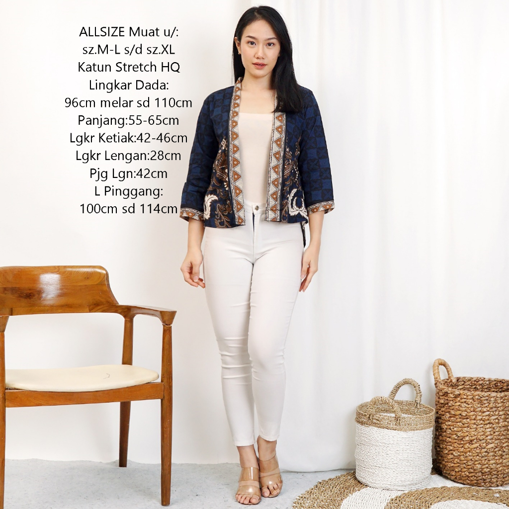 CARDIGAN BATIK WANITA MOTIF ETNIK  KATUN ADEM OUTHER LENGAN PANJANG