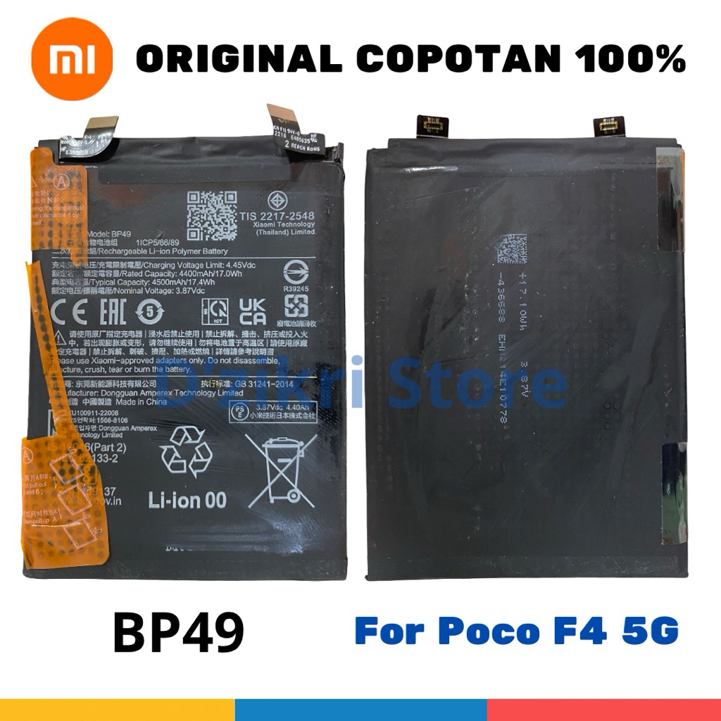BATERAI BATTERY BATRE XIAOMI POCO F4 5G BP49 ORIGINAL COPOTAN 100%
