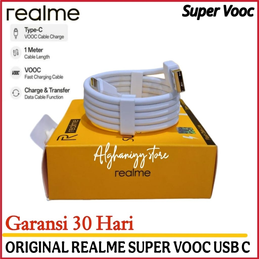 Kabel Data Realme X XT X2 Pro X3 Super Zoom ORI 100% Cable Realme Super VOOC USB Type C