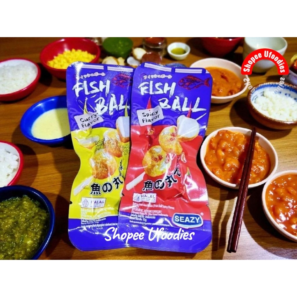 SEAZY Fish Ball Spicy Flavor – JAJANAN KOREAN BOLA IKAN Rasa Pedas dan Kari Halal BPOM 15g