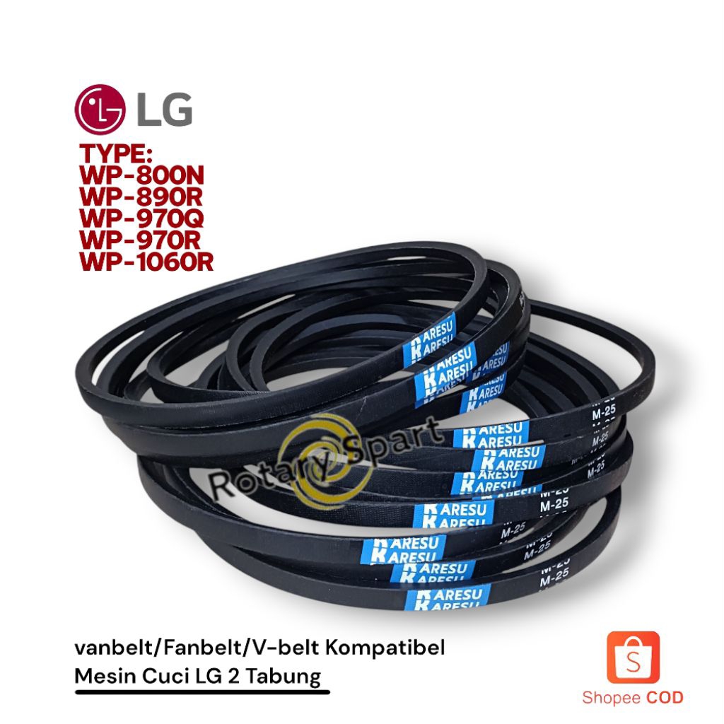 Vanbelt/Fanbelt/V-Belt kompatibel Mesin Cuci LG 2 Tabung WP-800N WP-890R WP-970Q WP-970R