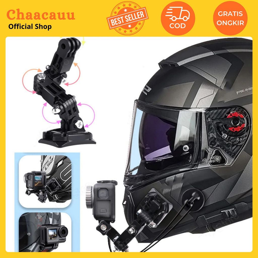 Dudukan Kamera GopPro / Mount Helm Motor Full Face for GoPro Ruigpro / Aksesoris Helm Motovlog