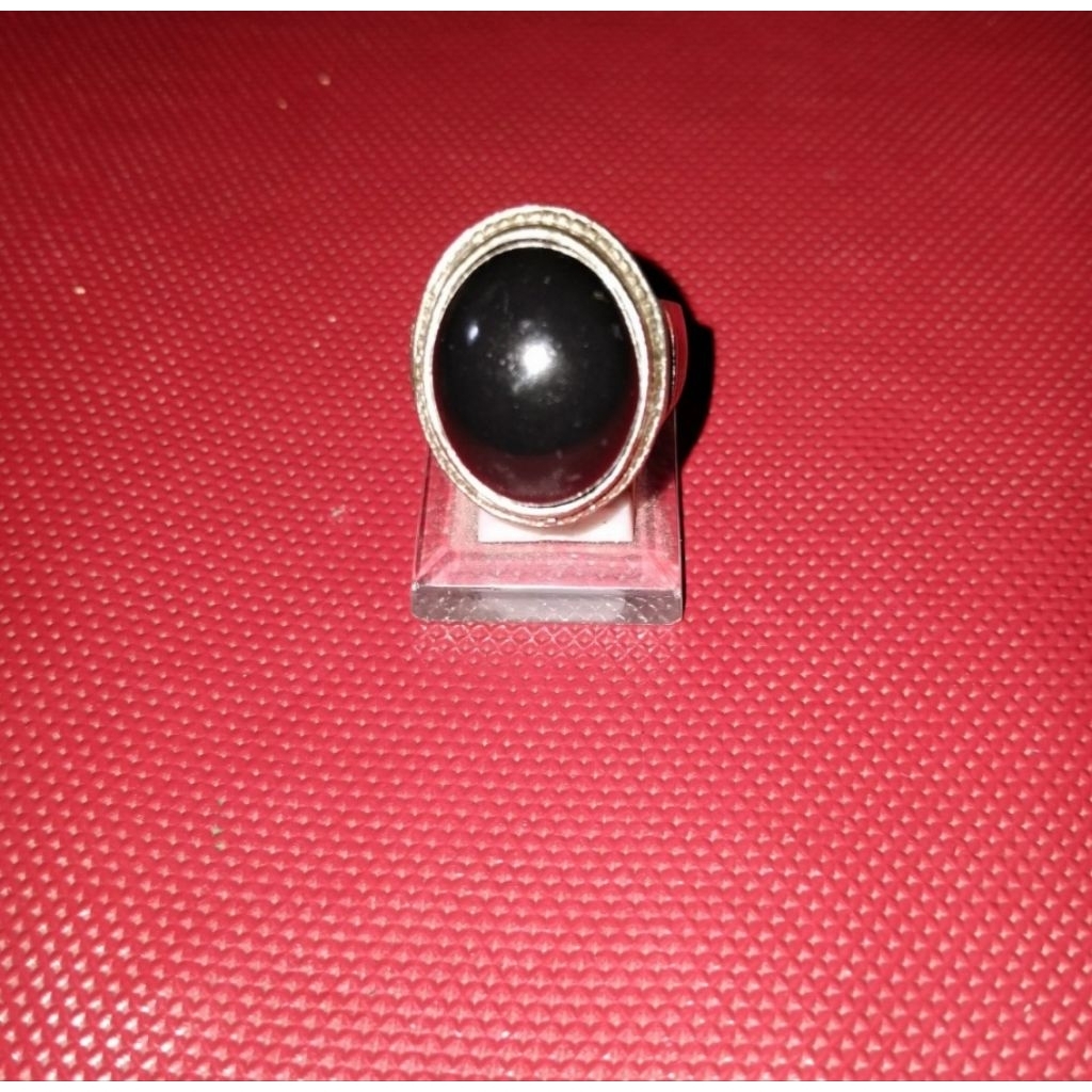 Batu badar besi semeru lumajang asli hitam polos badar besi semeru hitam polos natural nempel magnet