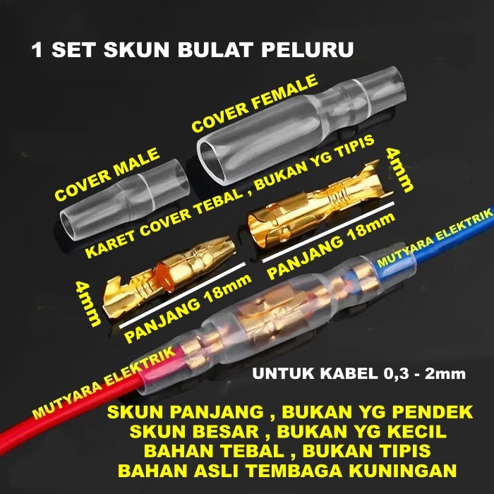 SKUN KABEL BULAT CEWEK COWOK + KARET KONDOM / SKUN PELURU MALE FEMALE + COVER ISOLATOR / SKUN KABEL 