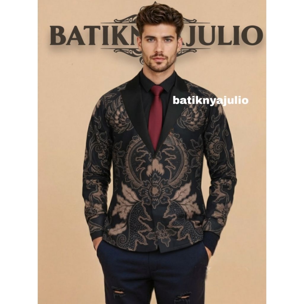 blazer batik jas batik pria modern premium batiknyajulio limited edition ln 1
