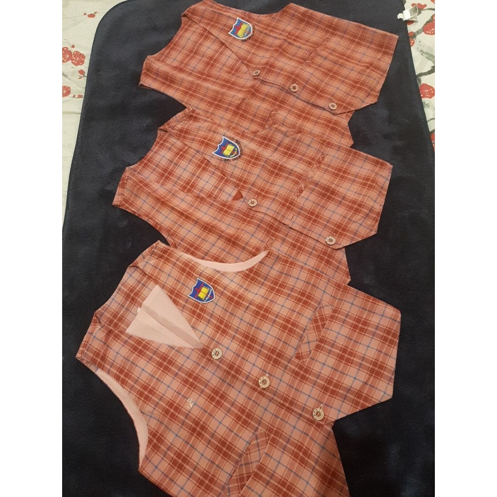 rompi C,  rok kotak xxl dan kemeja putih sdk penabur