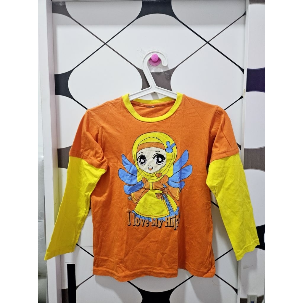 Preloved Kaos Oren Kartun Anak